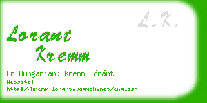 lorant kremm business card